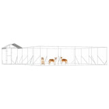 Outdoor Dog Kennel with Roof Silver 10x8x2.5 m Galvanised Steel 3190473