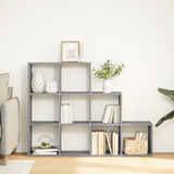 Room Divider Bookcase 3-Tier Grey Sonoma 137.5x29x103.5 cm Engineered Wood 857981