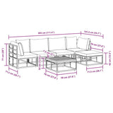 Garden Sofa Set with Cushion 6 pcs Black Aluminium 3378863