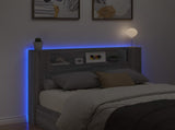 Headboard Cabinet with LED Grey Sonoma 140 x 16.5 x 103.5 cm 8006565
