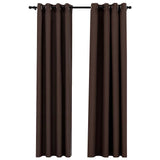 Linen-Look Blackout Curtains with Grommets 2pcs Taupe 140x225cm 321201