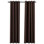 Linen-Look Blackout Curtains with Grommets 2pcs Taupe 140x245cm 321202