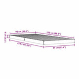Floor Bed Frame White 90 x 220 cm Solid Pine Wood 869749
