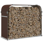 ZNTS Log Holder Brown 120x45x100 cm Galvanised Steel 364573