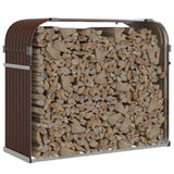 ZNTS Log Holder Brown 120x45x100 cm Galvanised Steel 364573