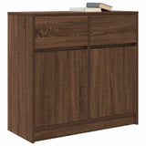 Sideboard with Drawer Brown Oak 80x34x76 cm Engineered Wood 861541