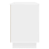 Desk High Gloss White Engineered Wood 142.5 x 50 x 75 cm 3414571
