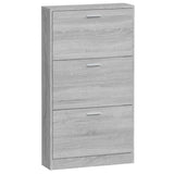 Shoe Cabinet Grey Sonoma 59x17x108 cm Engineered Wood 342532