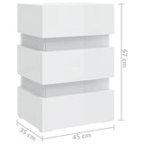 LED Bedside Cabinet High Gloss White 45x35x67 cm Engineered Wood 326846