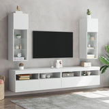 TV Cabinet with LED Lights White 30.5x30x90 cm 837001