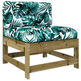 Middle Sofas with Cushions 2 pcs Impregnated Wood Pine 825582