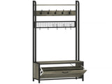 5-In-1 Industrial-Style Hallway Tree - Grey/Black T3398P377980