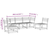5 Piece Garden Sofa Set Solid Wood Douglas 3216973