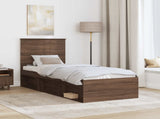 Bed Frame with Headboard Brown Oak 75 x 190 cm Solid Pine Wood 3411079