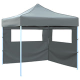 Foldable Party Tent Pop-Up with 2 Sidewalls 3x3 m Anthracite 44965