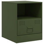 ZNTS Bedside Cabinets 2 pcs Olive Green 34.5x39x44 cm Steel 841760