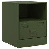 ZNTS Bedside Cabinets 2 pcs Olive Green 34.5x39x44 cm Steel 841760