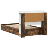 Bed Frame with Storage Smoked Oak 75 x 190 cm Engineered Wood 3433614