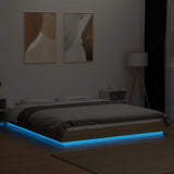 Bed Frame with LED Lights without Mattress Sonoma Oak 150x200cm 3281093