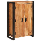 Highboard with Doors Brown Solid Acacia Wood and Metal 4104767