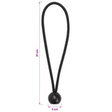 Bungee Cords with Balls 100 pcs Black 4 mm x 22 cm 42047679