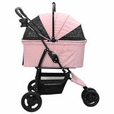 Folding Pet Stroller Adjustable Pink 78 x 54 x 101 cm Polyester 42012437