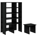 Shoe Cabinet with Shelf 2 pcs Black Oak Engineered Wood 8000381