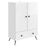 Sideboard High Gloss White 66 x 34.5 x 95 cm Engineered Wood 895589