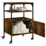 Printer Stand 3-Tier Smoked Oak 50x40x76 cm Engineered Wood 842293