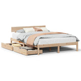 Bed Frame without Mattress 150x200 cm King Size Solid Wood Pine 3301516