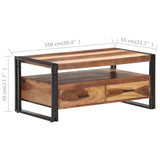 Coffee Table 100x55x45cm Solid Acacia Wood 321559