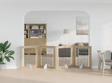 Dog Gate with Stands 4 pcs Sonoma Oak 80 x 100 cm 892044