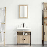 Bathroom Furniture Set with Shelf 2 pcs Brown Engineered wood 3345132