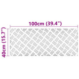Stair Tread Rectangular 4 pcs Silver 100 x 40 cm Aluminium 4104340