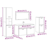 4 Piece Bathroom Furniture Set Artisan Oak Engineered Wood 3328590