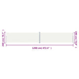 Retractable Side Awning Cream 200x1200 cm 318079