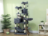206cm Cat Tree, Multi-Level Cat Tower with Scratching Posts and Board, Beds, Condos, Platforms, Toy T3398P376122