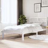 3101204 Bed Frame without Mattress White Solid Wood 90x200 cm