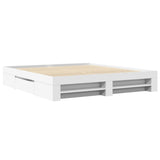 Bed Frame without Mattress White 200x200 cm Engineered Wood 3295443