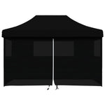 ZNTS Foldable Party Tent Pop-Up with 4 Sidewalls Black 4005030