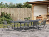 Garden Dining Set 9 pcs Anthracite Powder-coated Steel 3378827