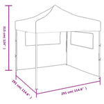 Foldable Party Tent Pop-Up with 2 Sidewalls 3x3 m Anthracite 44965