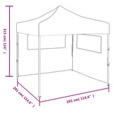 Foldable Party Tent Pop-Up with 2 Sidewalls 3x3 m Anthracite 44965