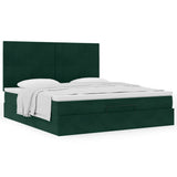 Ottoman Bed with Mattresses Dark Green 160x200cm Velvet 3313412