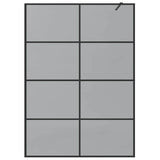 Walk-in Shower Wall Black 140 x 195 cm Tempered Glass 42022051