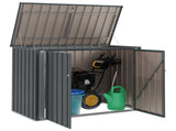 Garden Storage Box Black 151.5 x 82 x 110.5 cm Steel 42011283