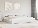 Bed Frame with Headboard White 180 x 200 cm Engineered Wood 3411271