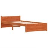 Bed Frame Wax Brown 205.5 x 105.5 x 51 cm Solid Pine Wood 870142