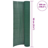 Double-Sided Garden Fence PVC 90x500 cm Green 43628