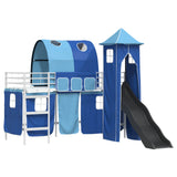 Kids'Loft Bed Frame White and Blue 90 x 190 cm Metal 42020901